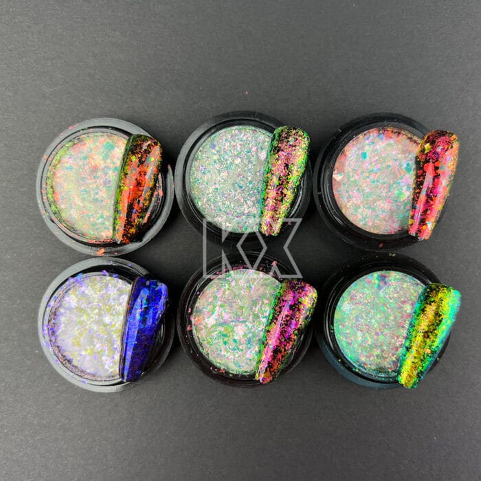 Irregular Nail Art Opal Transparent Chameleon Duochrome Foil Flakes - Image 3
