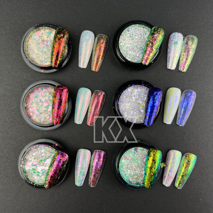 Irregular Nail Art Opal Transparent Chameleon Duochrome Foil Flakes - Image 2