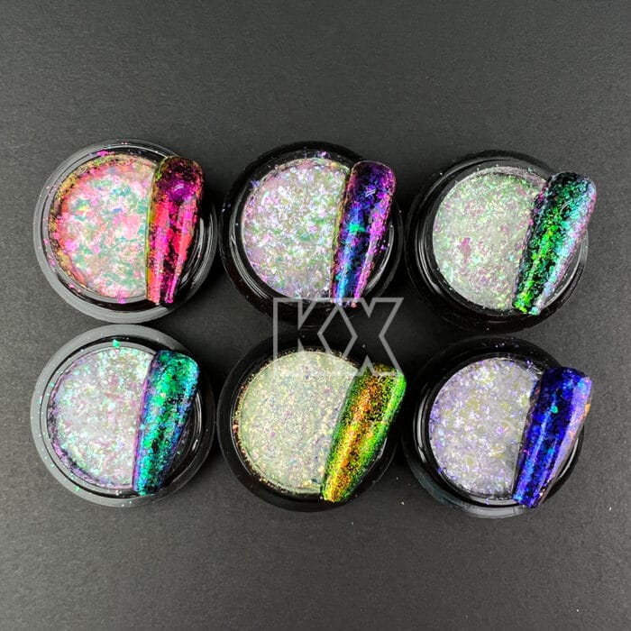 Irregular Nail Art Opal Transparent Chameleon Duochrome Foil Flakes - Image 4