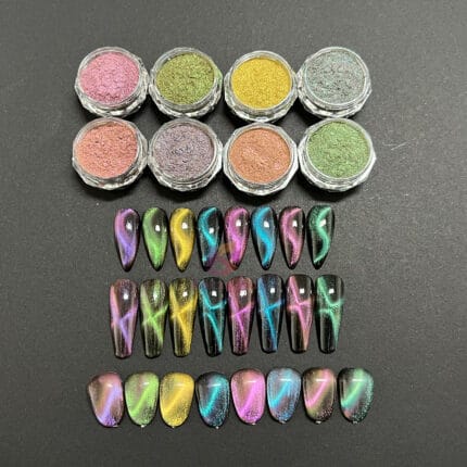 Magnetic Cat Eyes Mirror Chrome Nail Pigment Powder